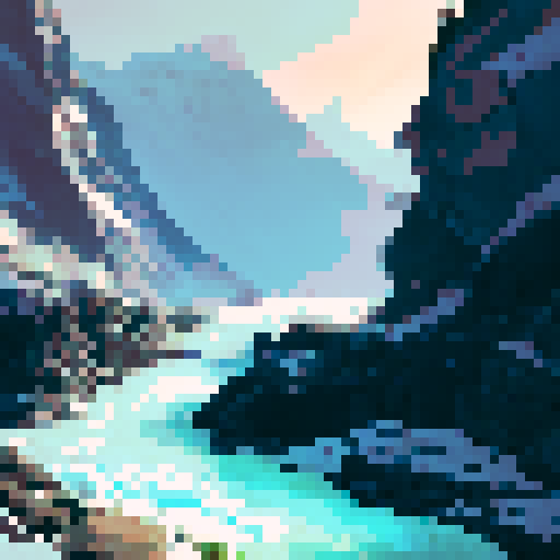 A fjord in norway, frigid cold temperatures, icy blues and teals