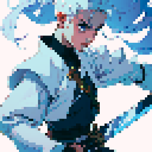 On a blank white background, a swordsman in a pose of “en Garde” ready to duel