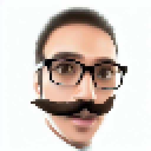 man with moustache and glasses