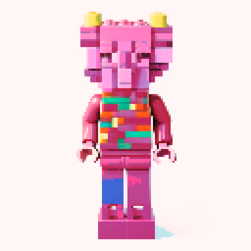 colorful pixel lego blocks arranged in a playful, vibrant composition, showcasing the intricate details and vibrant colors of pixel art in the sRGB color space