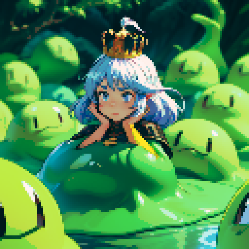 giant slime wearing crown