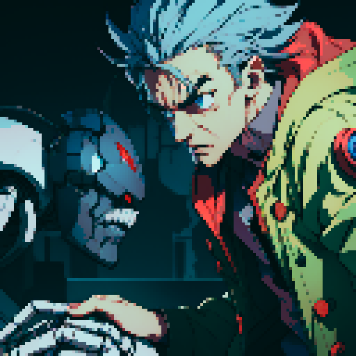 mad scientist with robot