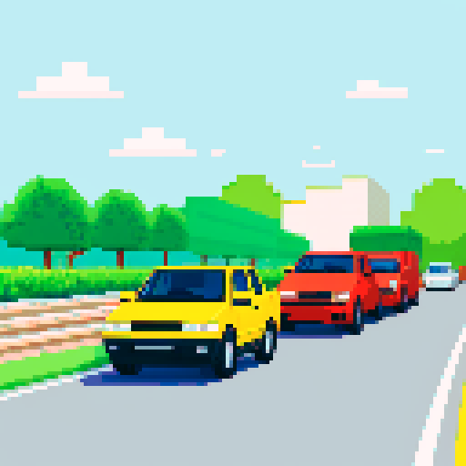 an auto transporter is transporting several new cars from the factory