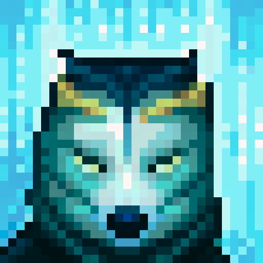 wolf avatar, portrait, glowing eyes