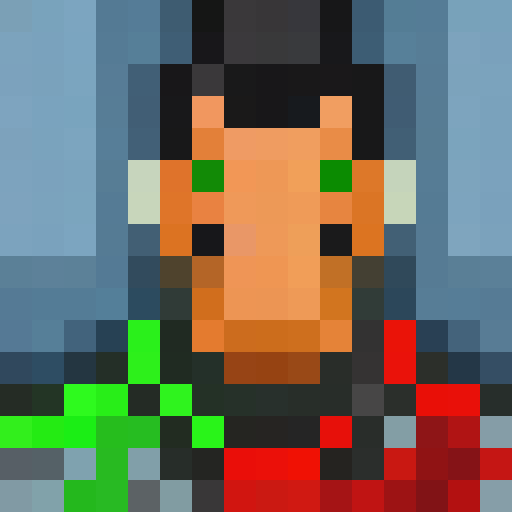 "Create a vibrant, retro-style game icon that showcases a close-up, 16x16 pixel art portrait of a digital lab logo, complete with glowing neon accents and futuristic computer graphics."