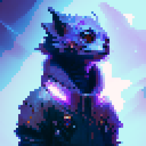 bold, fierce, yet slightly adorable elemental spirit with glowing eyes