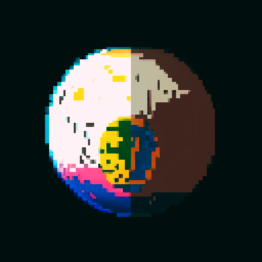 4 different planets from the image using an apposite color palette