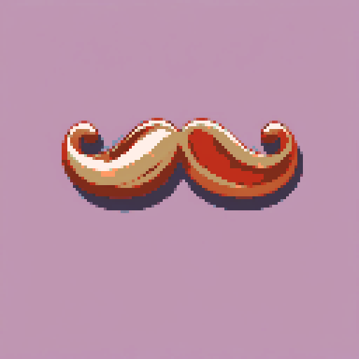 half of a giant copper mustache on a solid color background