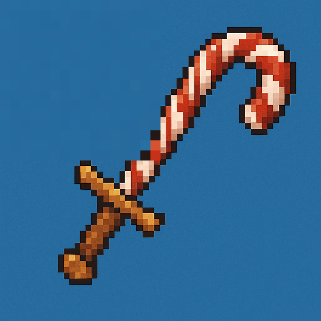 candy cane sword 45 degree angle