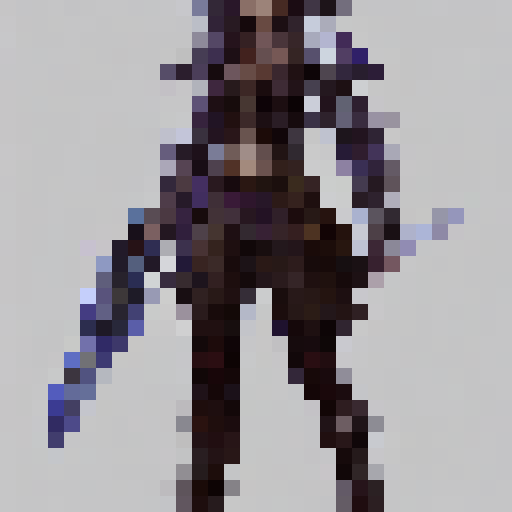 Sexy warrior woman, chibi sprite, final fantasy 3, rpg,