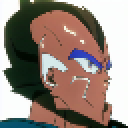 super saiyan vegeta gettting ready to power up.