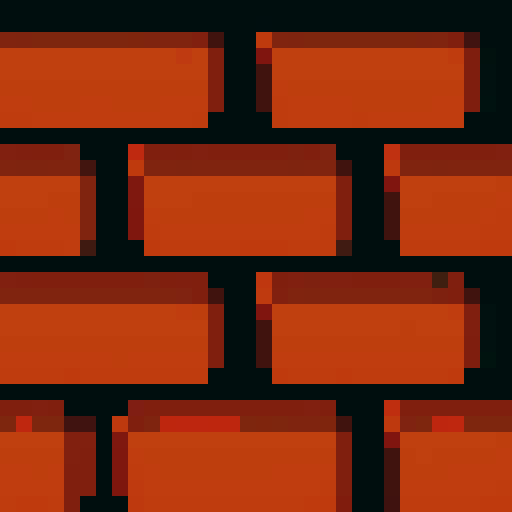 reddish brick, pixelated, textured, vibrant colors, sharp edges, 8-bit style, retro aesthetic, blocky formations, low resolution, vibrant palette