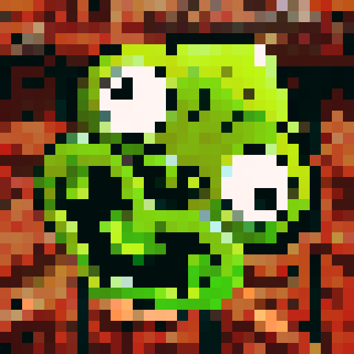 A twisted green Hei Tiki head, wide-eyed and contorted, exuding a mix of mischief and madness, stylized with bold lines and exaggerated features with dark brown māori carving background.