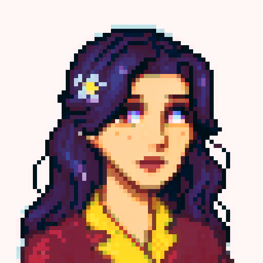 Side profile of a futuristic humanoid with a range of emotions, showcasing magical elements in a front view, rendered in pixel art style with vibrant sRGB colors.