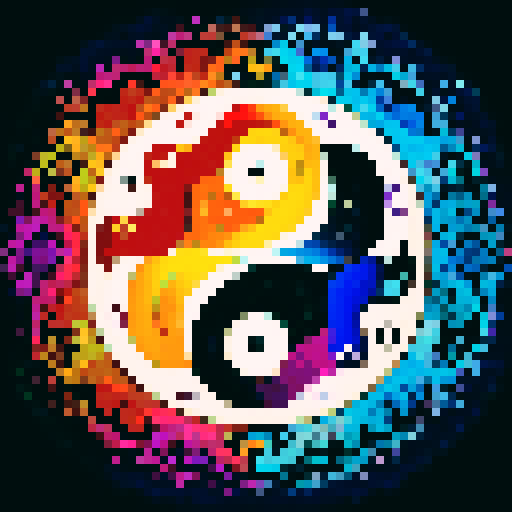 Create images with twinflames incorporated in the painting of yin and yang in middle and maybe gaia tree forming twinflames having their arms around yin and yang symbol?