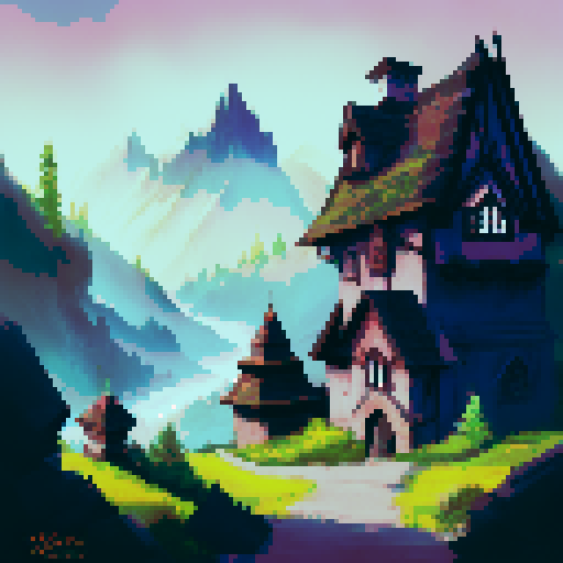 dracula's castle, surrounded by a creepy woods and mountains.