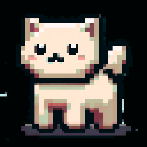 generate a pixelated cat image wearing spectacles