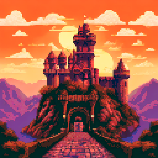 Front of medieval castle with a big closed gate.