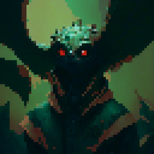 A walking tree golem with a demon face and teeth