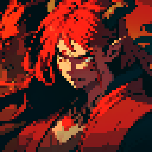 DEMON LORD OF HELL, WITH HORNS AND RED SKIN