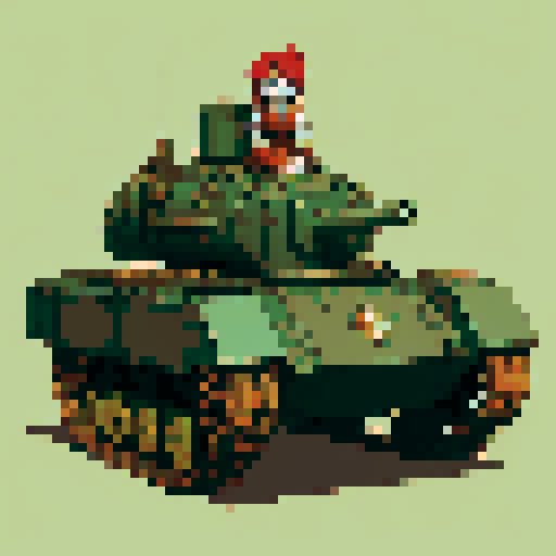 Steampunk tank. Anime style