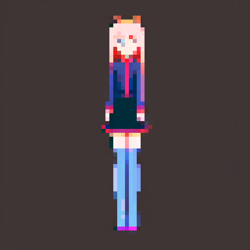 Anime girl extends her feet in stockings to the screen, delicate sRGB colors