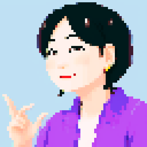 portrait, sprite art, middle aged korean woman, average, smile, aunt