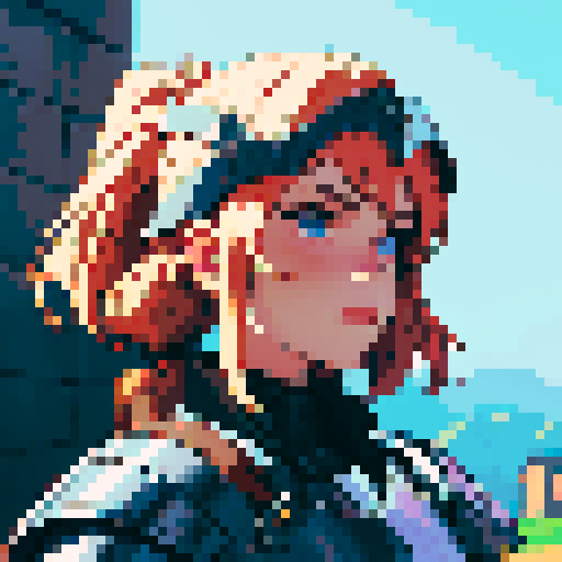 weaponsmith portrait, middle ages, plate armor, helmet, pixel art, non-vibrant colors, sRGB