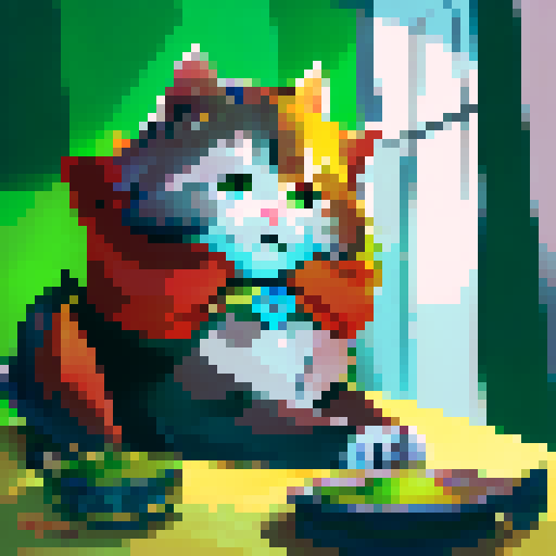 dark grey cat sitting on a window with its tail down, green eyes, garden outside window, sunset, landscape portrait