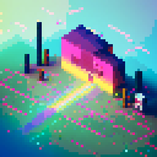 Pixelated stick figures race across a glitchy, neon landscape, leaving trails of rainbow-hued exhaust behind them.