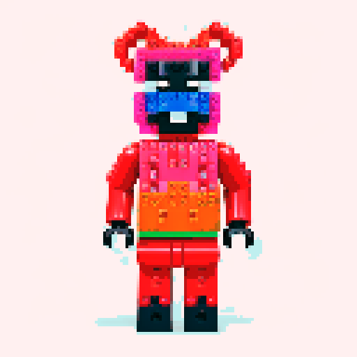 colorful pixel lego blocks arranged in a playful, vibrant composition, showcasing the intricate details and vibrant colors of pixel art in the sRGB color space