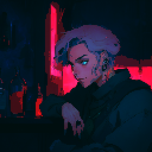 Bar tender with a flowing cape, pouring colorful potions into crystal goblets, surrounded by mystical creatures and enchanted artifacts