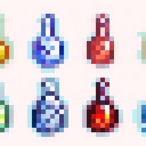 Magical spell potions, dungeons and dragons, lab scientist experiment.