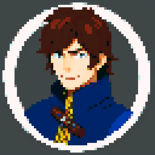 Medieval male soldier mage with pistol and brown hair 