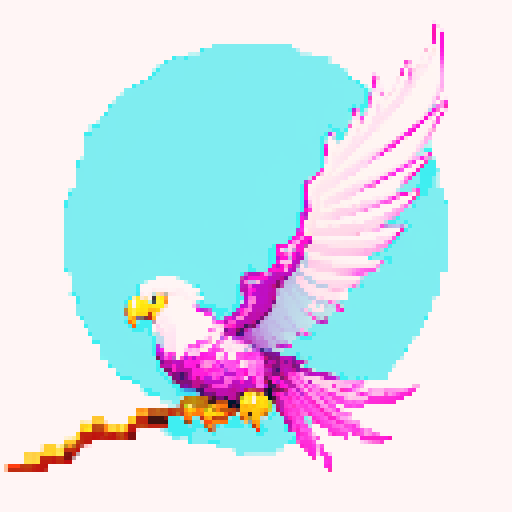 Terraria wings, pixelated gold eagle feathers, gradient shading, sRGB palette, pixel art, fron pale pink to white to cyan