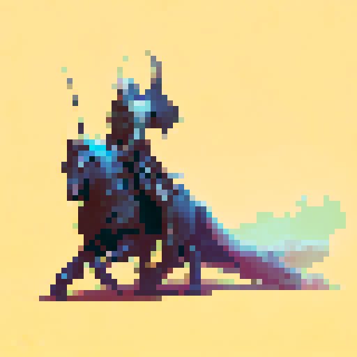 Medieval knight charging through a misty forest, with the sword raised high, ready to strike in a dramatic, dynamic and realistic art style.