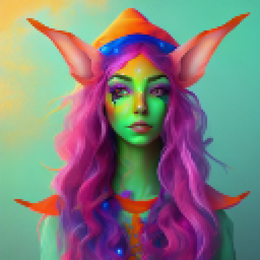 Colorful elves that poses magical powers