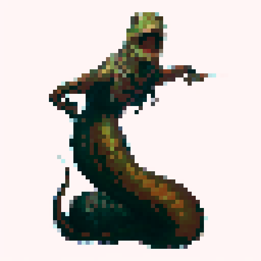 Snake with the torso and head of a woman, horror fantasy rpg
