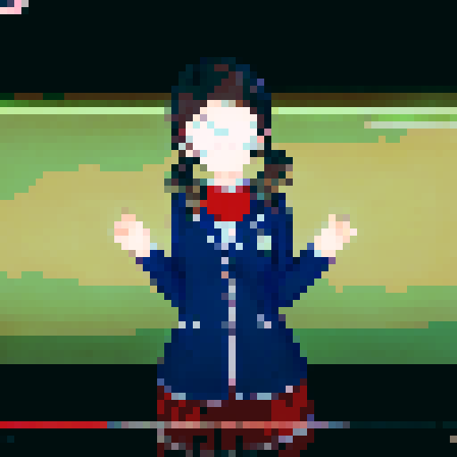 School girl wearing glasses