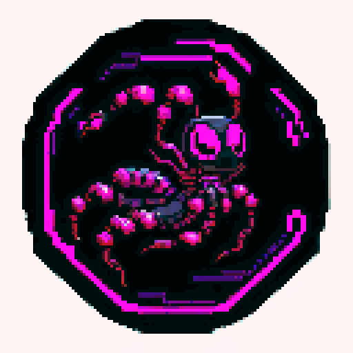 cute scorpion, cyberpunk style