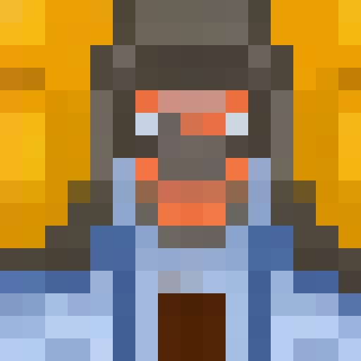 white man with ginger beard, smoking pipe, game icon, pixel art, close up, 16x16, portrait