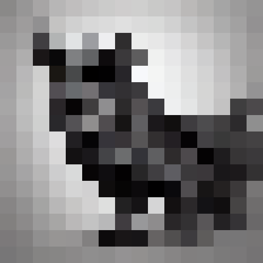 Create a menacing, sharp-feathered Eldritch Owl with a color scheme of evil black, white, and silver, suitable for a Fantasy RPG.