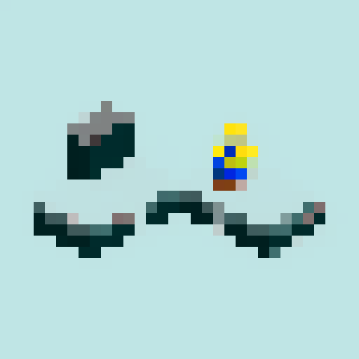 grayscale pixel art isometric anvil