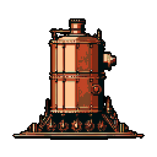 simple, geometrical copper tank treads. Steampunk. It should be seen from the left side with no perspective, on a solid-color background.