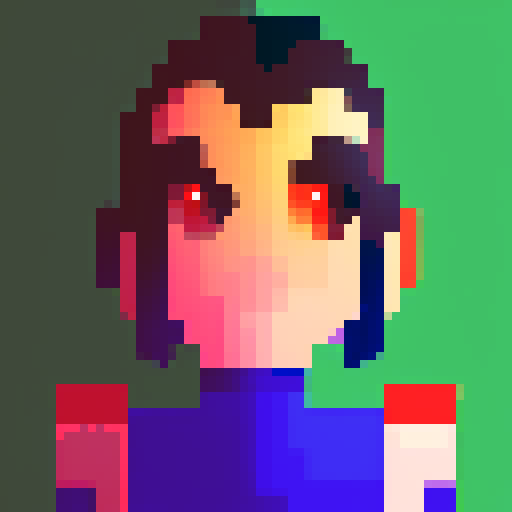 Otherworldly avatar, glowing eyes, pixel art, game icon, 16x16, close up, portrait