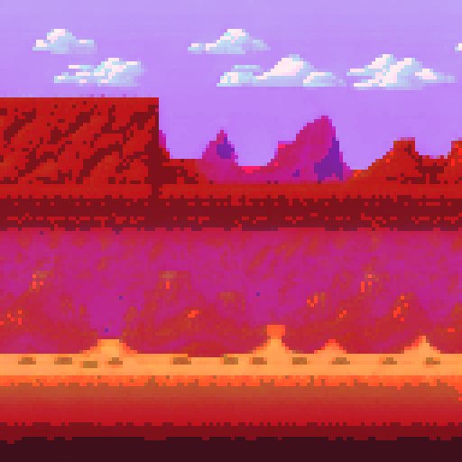 pixel art desert with camels 