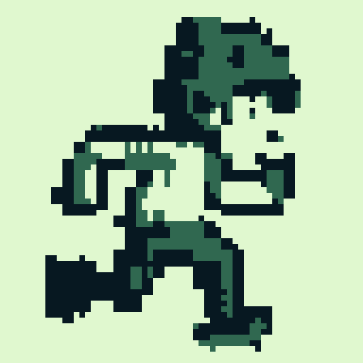 Megaman style, 8-bit pixel art. young man run cycle. Sprite sheet. Action. messy hair, slacker vibe.
