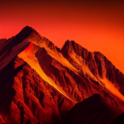 Red sky mountains