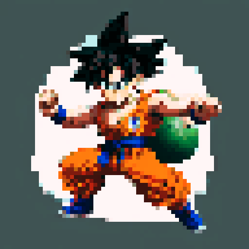 Create Goku from Dragonball Z in the style of TMNT Shredders Revenge.