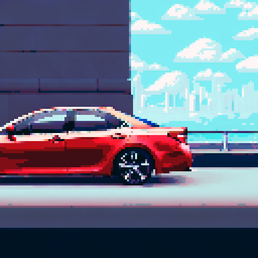 Photorealistic whole Toyota Camry, centered, three-quarter view, right front wheel, clean background, realistic colors, pixel art style
